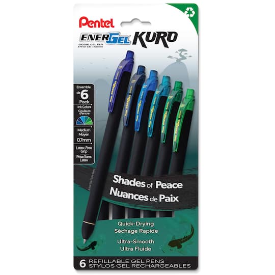 Pentel EnerGel® Kuro Shades of Peace 0.7mm Liquid Gel Pen Set